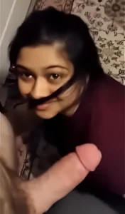 Horny Indian Girl Giving an Amazing Blowjob