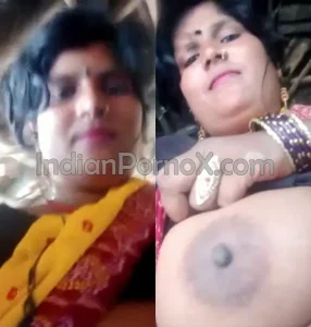 Busty village boudi showing big boob on whatsapp video call