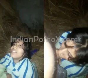 Indian village girl sucking uncle dick at night
