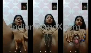 horny indian girl peeing after fingering