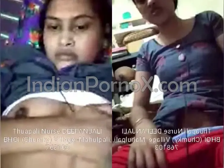 Thuapali Village girl showing naked boobs and pussy