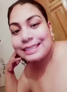 Chubby Wife Showing Her Wet Figure from Bathroom