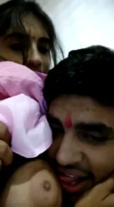 Indian Boyfriend Enjoying with Girlfriend Boobs