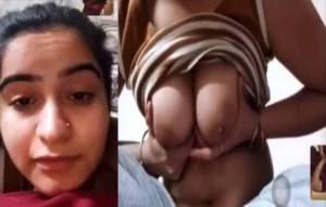 Cute Punjabi Girlfriend Showing Her Sexy Big Boobs