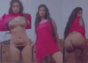 Sexy Big Ass Girl Exposing Her Self on Red Dress