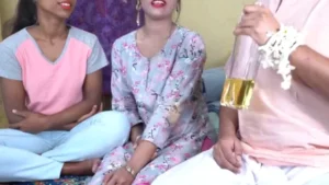 Two Indian Naughty Daughter Sex with Drunk Father