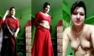Most Beautiful Bhabhi Removing Saree and Full Nude Showed